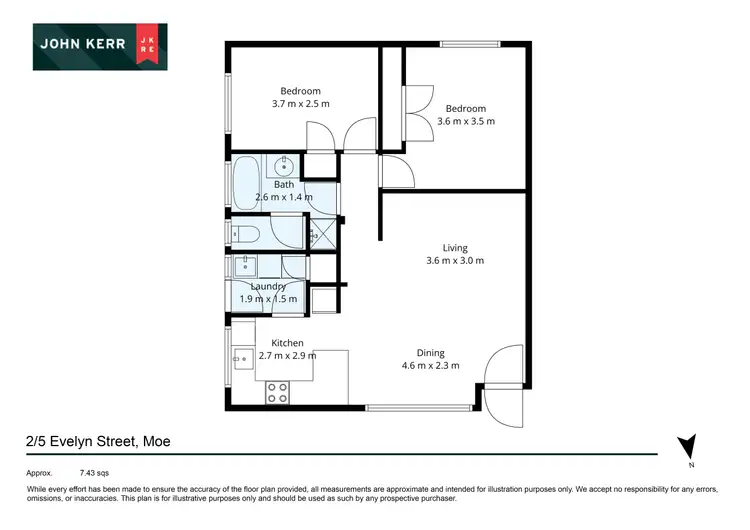 Floorplan of Homely unit listing, 2/5 Evelyn Street, Moe VIC 3825