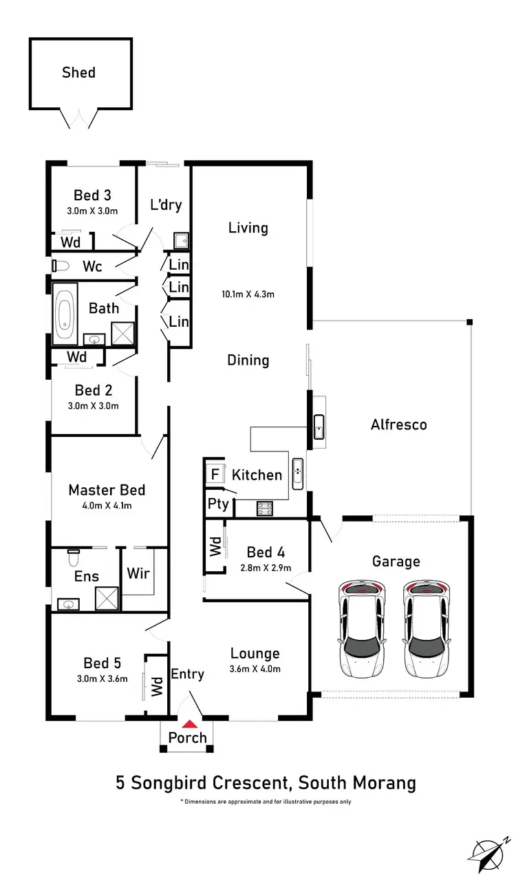 Floorplan of Homely house listing, 5 Songbird Crescent, South Morang VIC 3752