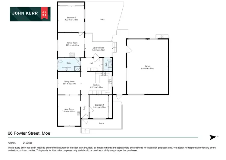 Floorplan of Homely house listing, 66 Fowler Street, Moe VIC 3825