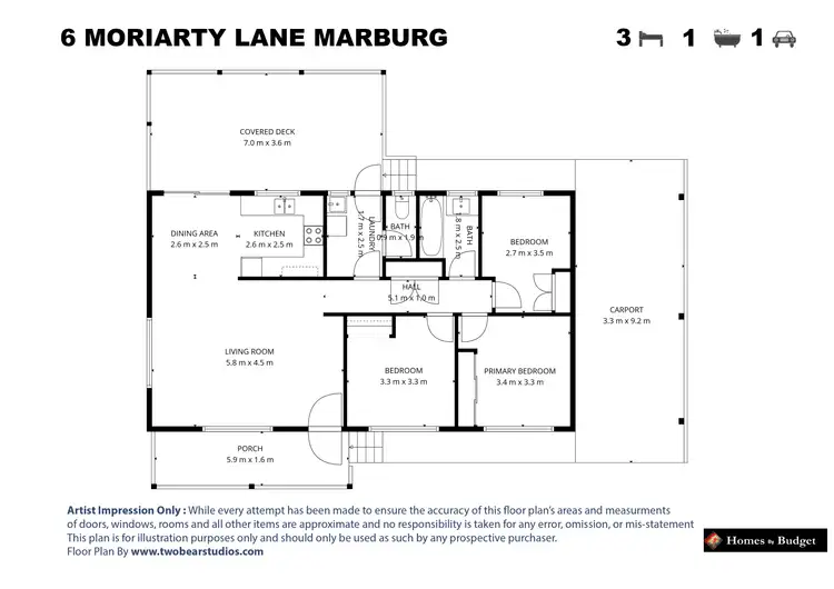 Floorplan of Homely house listing, 6 Moriarty Lane, Marburg QLD 4346