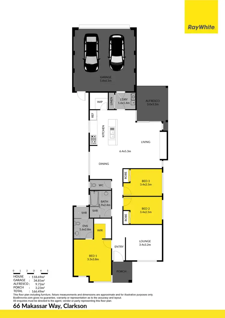 Floorplan of Homely house listing, 66 Makassar Way, Clarkson WA 6030