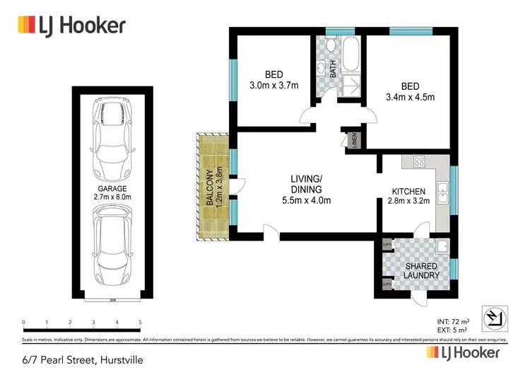 Floorplan of Homely unit listing, 5/6 Pearl Street, Hurstville NSW 2220