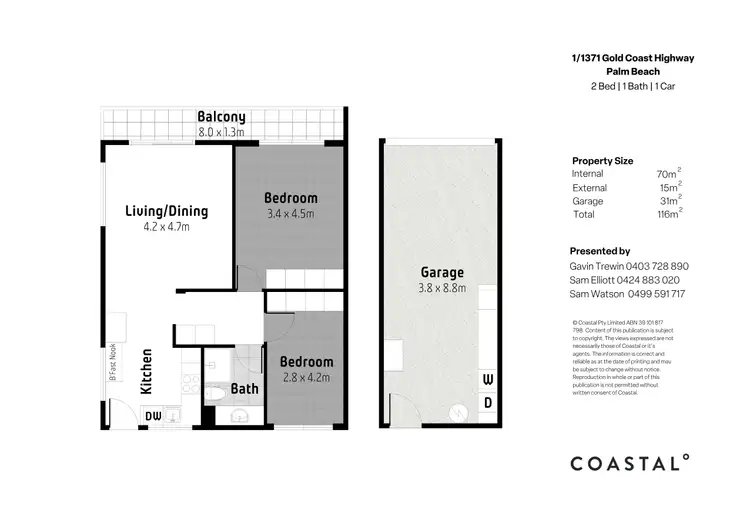 Floorplan of Homely unit listing, 1/1371 Gold Coast Highway, Palm Beach QLD 4221