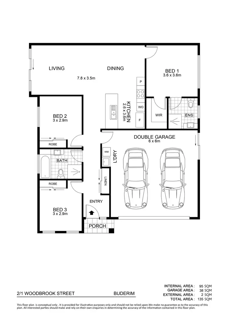 Floorplan of Homely semi-detached listing, 2/1 Woodbrook Drive, Buderim QLD 4556