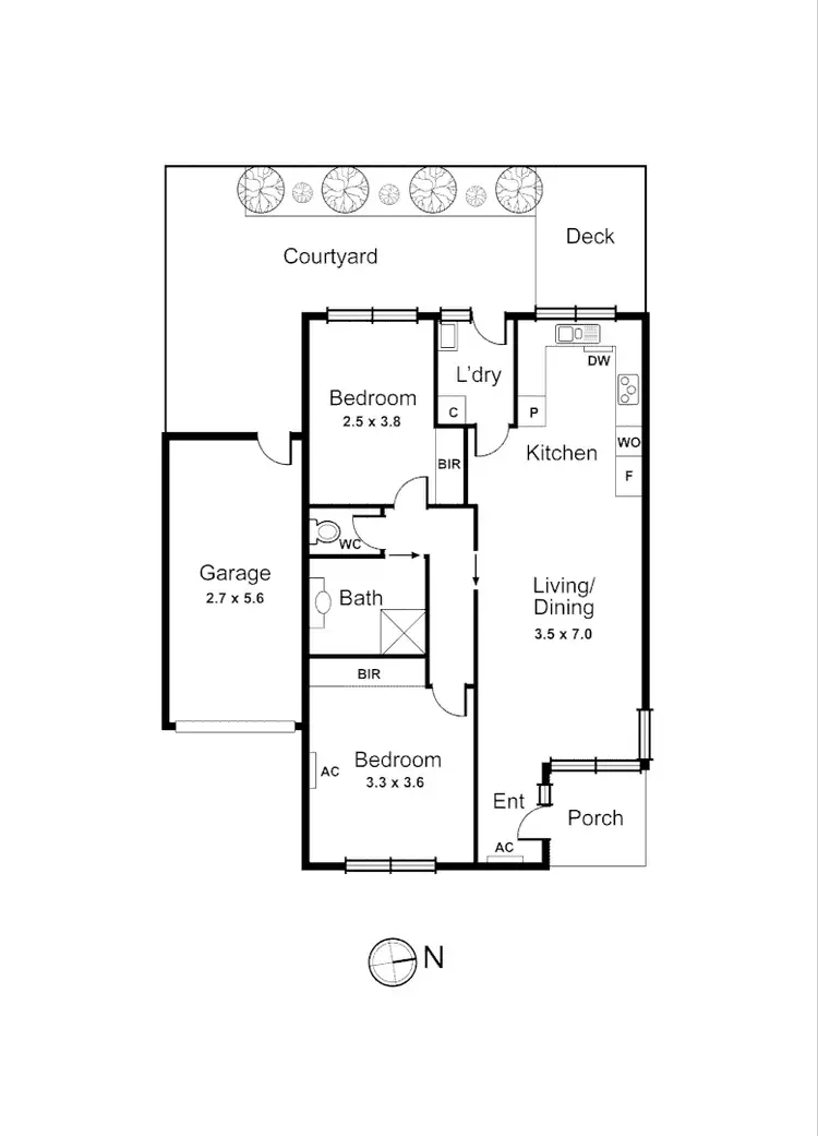 Floorplan of Homely unit listing, 2/630-634 Centre Road, Bentleigh East VIC 3165