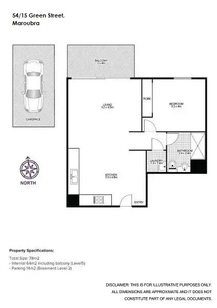Floorplan of Homely unit listing, 54/15 Green Street, Maroubra NSW 2035