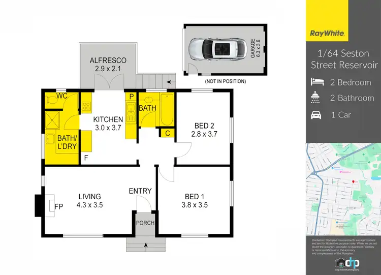 Floorplan of Homely unit listing, 1/64 Seston Street, Reservoir VIC 3073