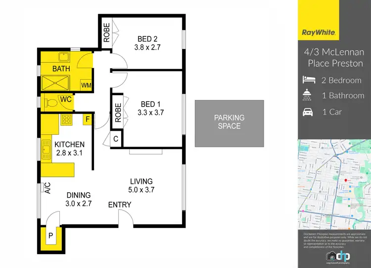 Floorplan of Homely unit listing, 4/3 McLennan Place, Preston VIC 3072