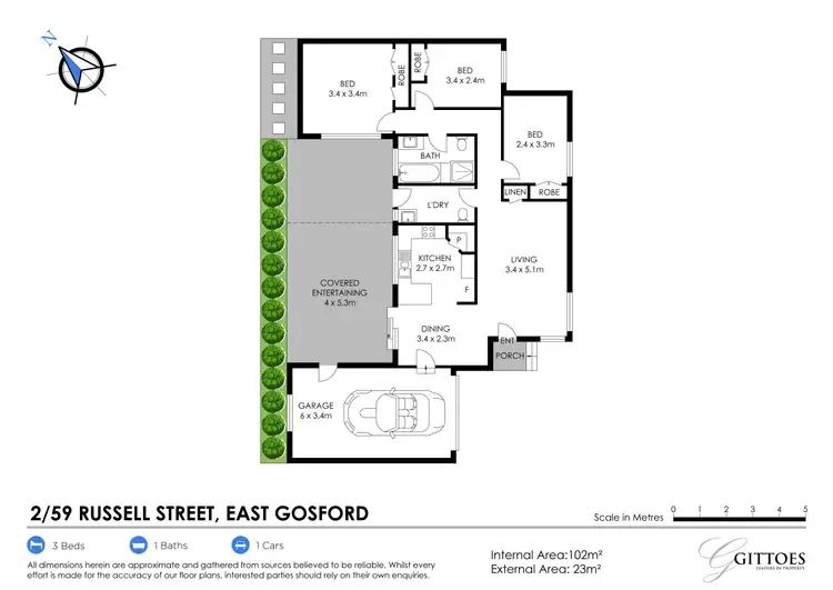 Floorplan of Homely villa listing, 2/59 Russell Street, East Gosford NSW 2250