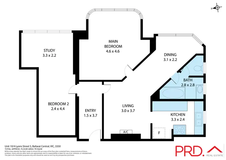 Floorplan of Homely apartment listing, 10/4 Lyons Street South, Ballarat Central VIC 3350
