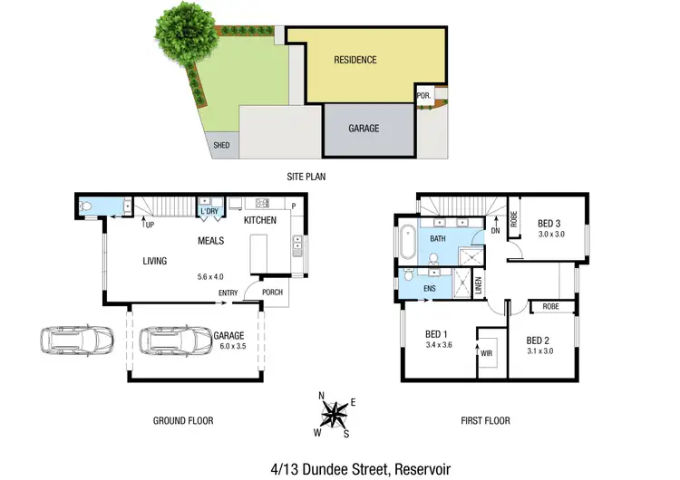 Floorplan of Homely townhouse listing, 4/13 Dundee Street, Reservoir VIC 3073