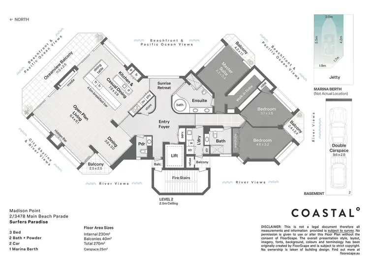 Floorplan of Homely apartment listing, 2/3478 Main Beach Parade, Main Beach QLD 4217