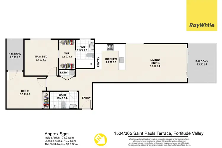 Floorplan of Homely unit listing, 1504/365 St Pauls Terrace, Fortitude Valley QLD 4006