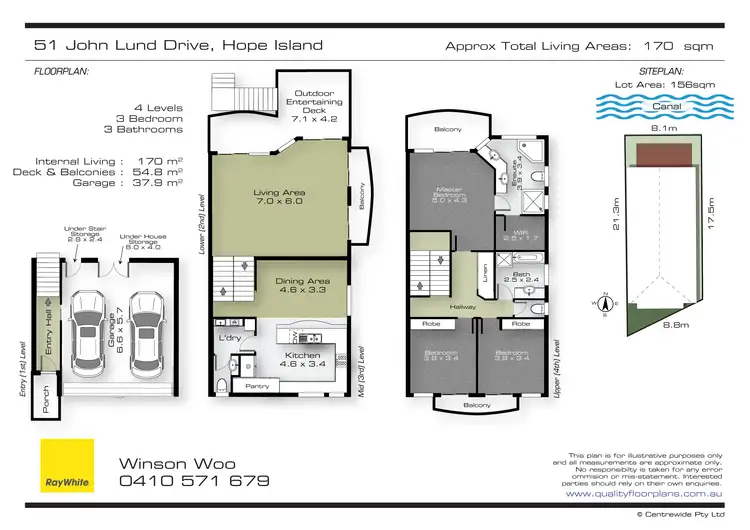 Floorplan of Homely townhouse listing, 51 John Lund Drive, Hope Island QLD 4212