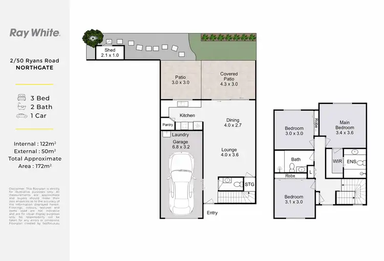 Floorplan of Homely townhouse listing, 2/50 Ryans Road, Northgate QLD 4013