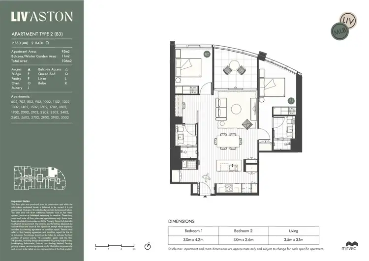 Floorplan of Homely apartment listing, 2302/7 Siddeley Street, Docklands VIC 3008