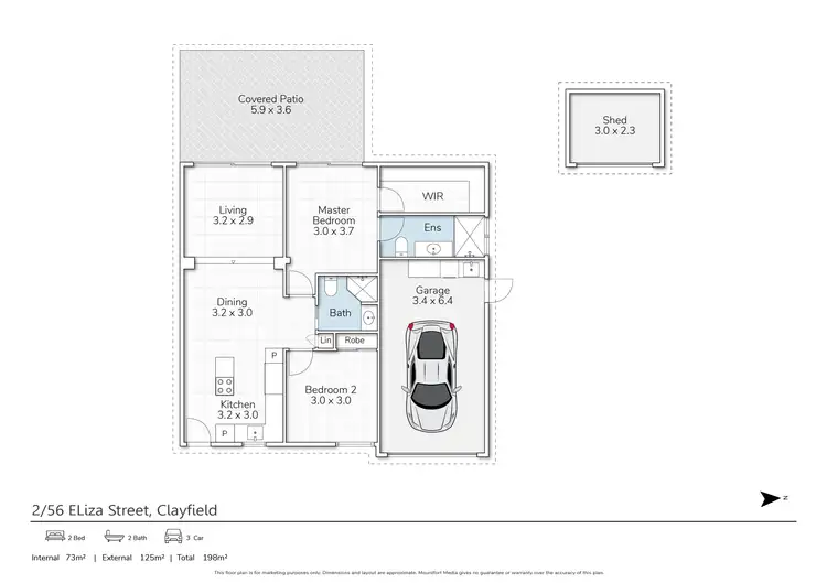 Floorplan of Homely apartment listing, 2/56 Eliza Street, Clayfield QLD 4011