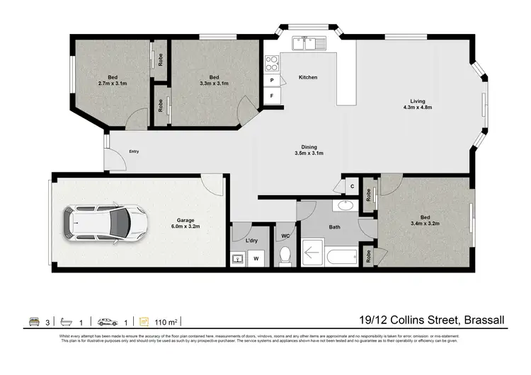 Floorplan of Homely unit listing, 19/12 Collins Street, Brassall QLD 4305