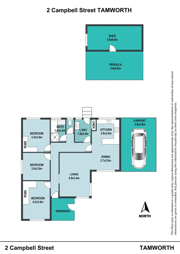 Floorplan of Homely house listing, 2 Campbell Street, Tamworth NSW 2340