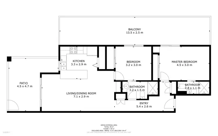 Floorplan of Homely unit listing, 2/75 Moore Street, Trinity Beach QLD 4879