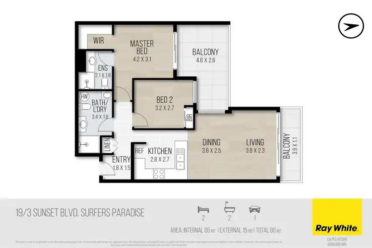 Floorplan of Homely apartment listing, 19/3 Sunset Boulevard, Surfers Paradise QLD 4217
