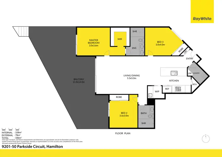Floorplan of Homely apartment listing, 9102/50 Parkside Circuit, Hamilton QLD 4007