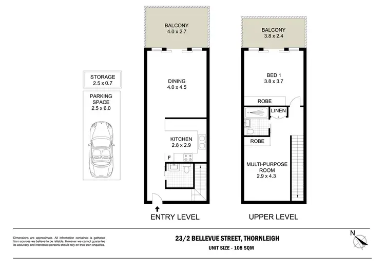 Floorplan of Homely unit listing, 23/2 Bellevue Street, Thornleigh NSW 2120