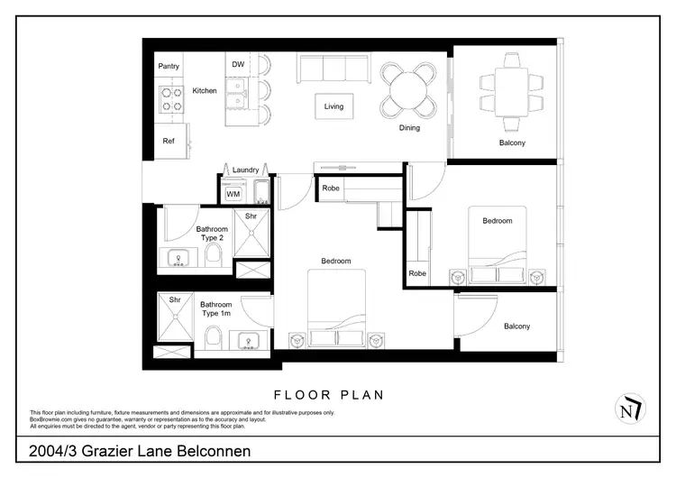 Floorplan of Homely apartment listing, 2004/3 Grazier Lane, Belconnen ACT 2617