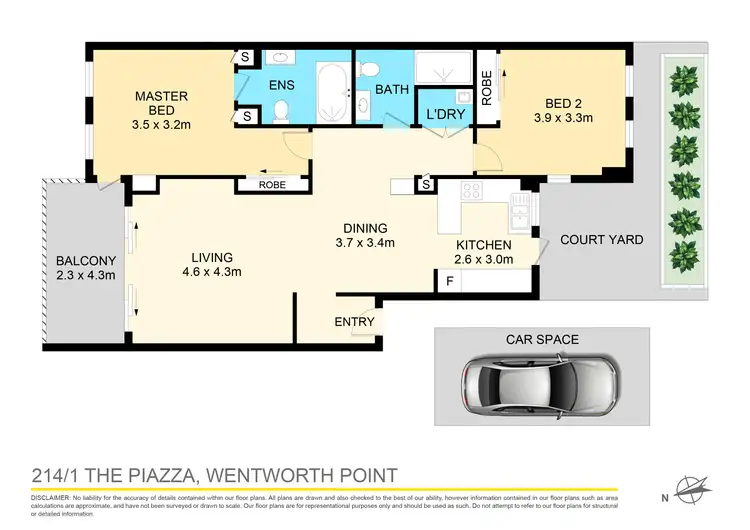 Floorplan of Homely apartment listing, 214/1 The Piazza, Wentworth Point NSW 2127