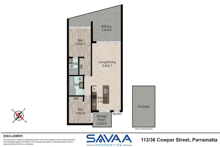 Floorplan of Homely apartment listing, 113/36-46 Cowper Street, Parramatta NSW 2150