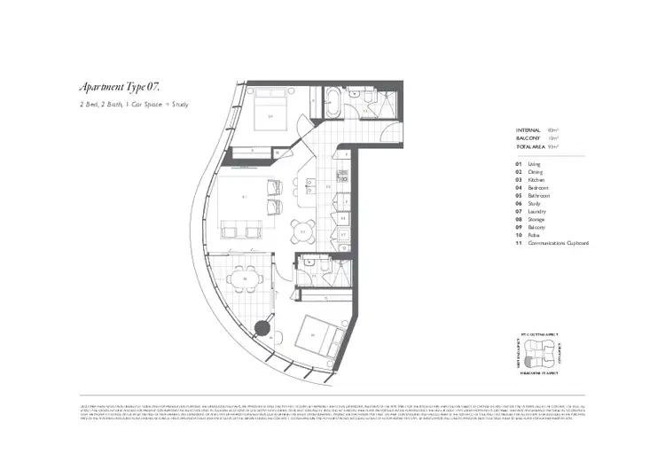 Floorplan of Homely apartment listing, 2007/15 Manning Street, South Brisbane QLD 4101
