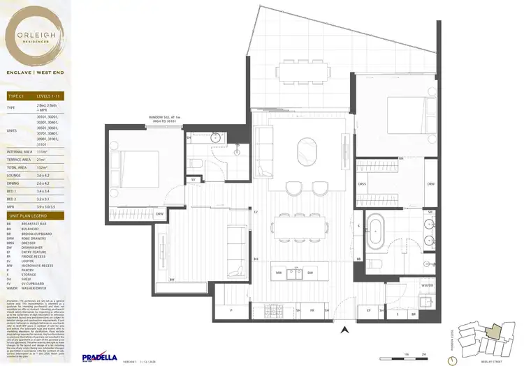 Floorplan of Homely apartment listing, 30101/9 Pidgeon Close, West End QLD 4101
