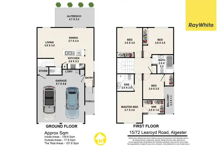 Floorplan of Homely townhouse listing, 15/72 Learoyd Road, Algester QLD 4115