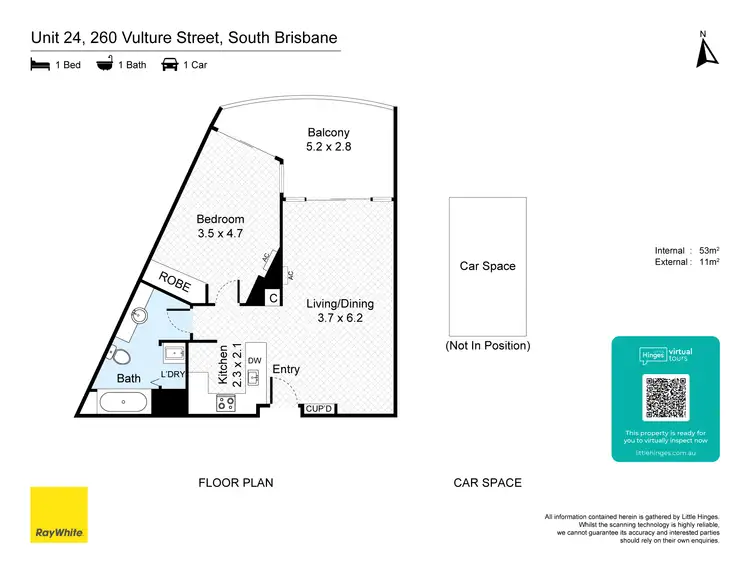 Floorplan of Homely apartment listing, 24/260 Vulture Street, South Brisbane QLD 4101