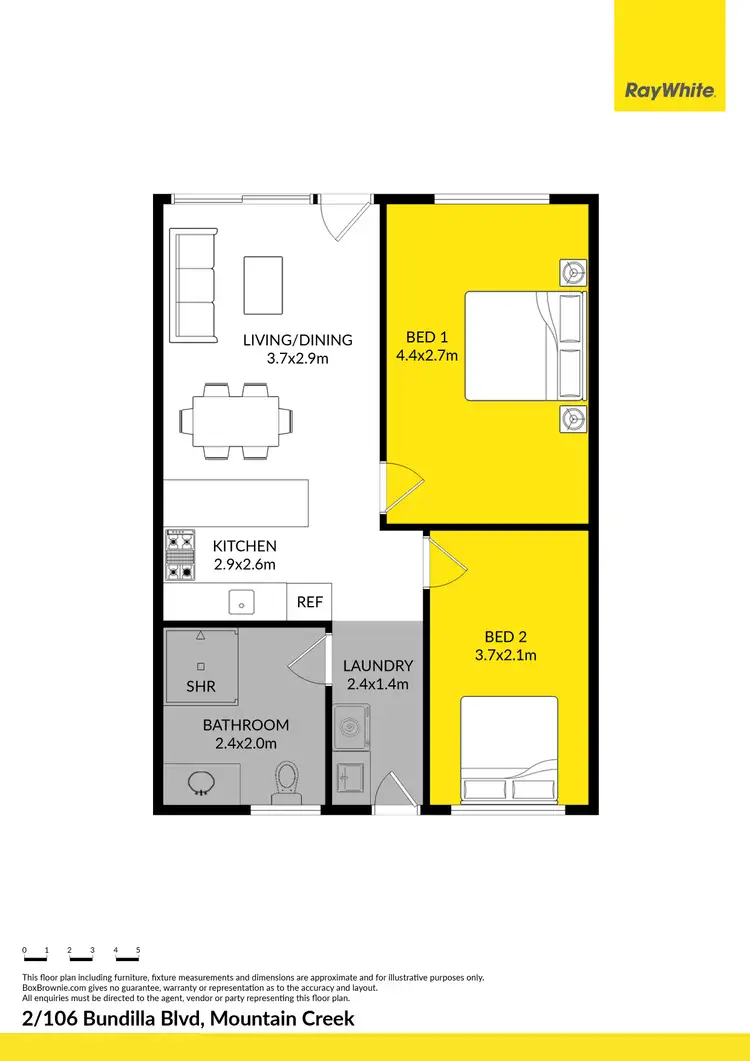 Floorplan of Homely unit listing, 2/106 Bundilla Boulevard, Mountain Creek QLD 4557