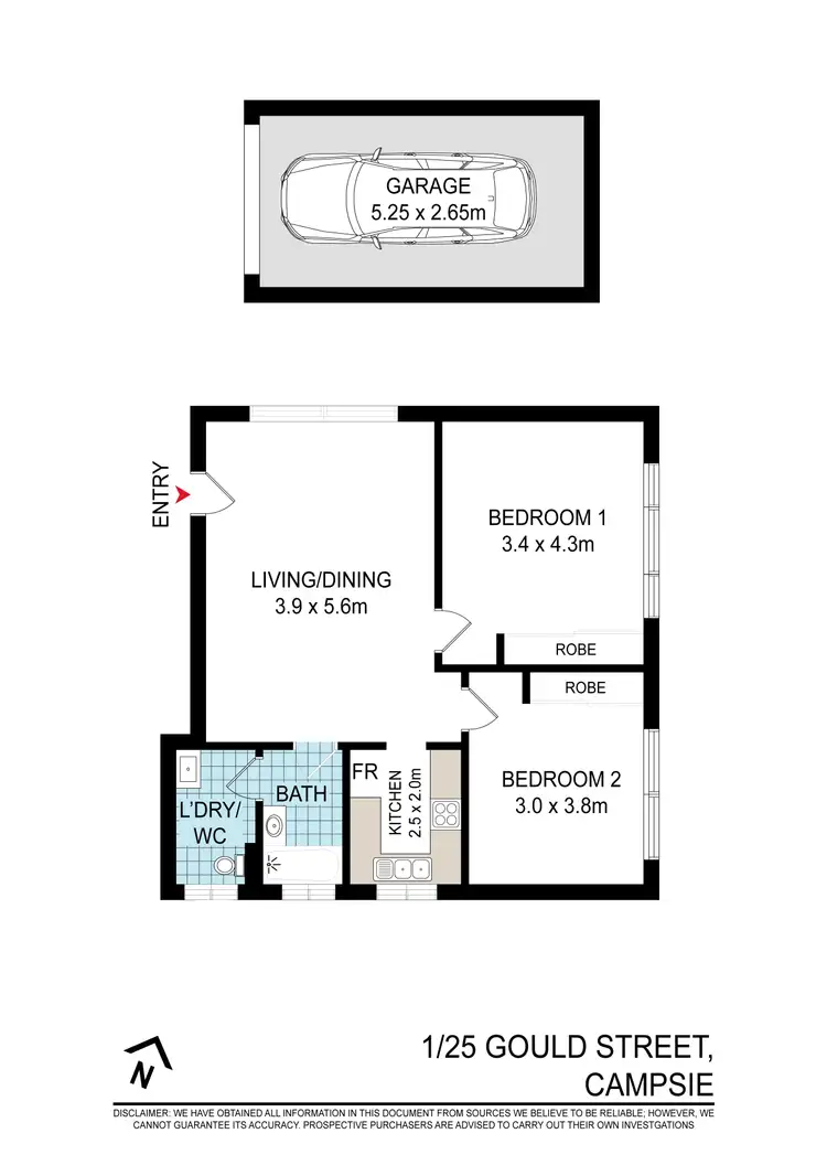 Floorplan of Homely apartment listing, 1/25 Gould Street, Campsie NSW 2194