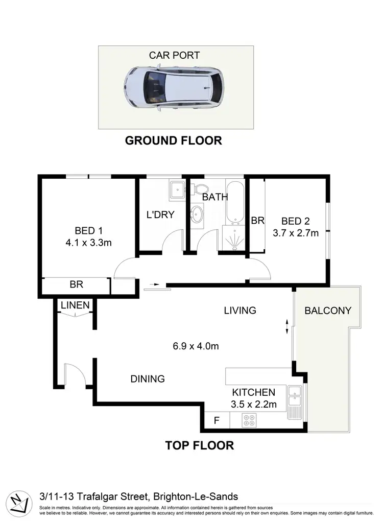 Floorplan of Homely unit listing, 3/11-13 Trafalgar Street, Brighton-Le-Sands NSW 2216