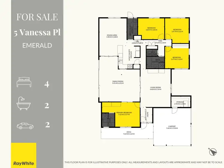 Floorplan of Homely house listing, 5 Vanessa Place, Emerald QLD 4720