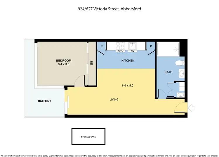 Floorplan of Homely apartment listing, 924/627 Victoria Street, Abbotsford VIC 3067