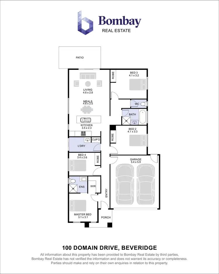 Floorplan of Homely house listing, 100 Domain Drive, Beveridge VIC 3753