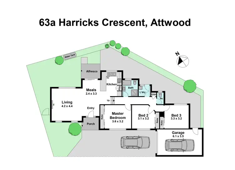 Floorplan of Homely house listing, 63A Harricks Crescent, Attwood VIC 3049