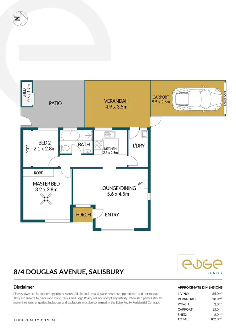 Floorplan of Homely unit listing, 8/4 Douglas Avenue, Salisbury SA 5108