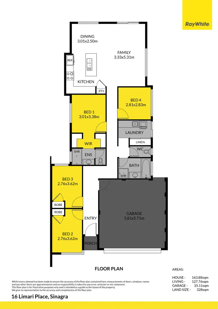 Floorplan of Homely house listing, 16 Limari Place, Sinagra WA 6065
