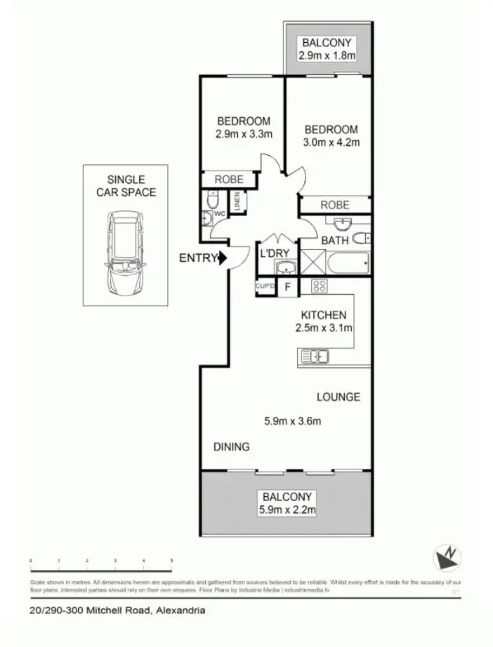 Floorplan of Homely apartment listing, 20/290 - 322 Mitchell Road, Alexandria NSW 2015