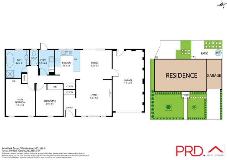 Floorplan of Homely townhouse listing, 1/14 Park Street, Wendouree VIC 3355