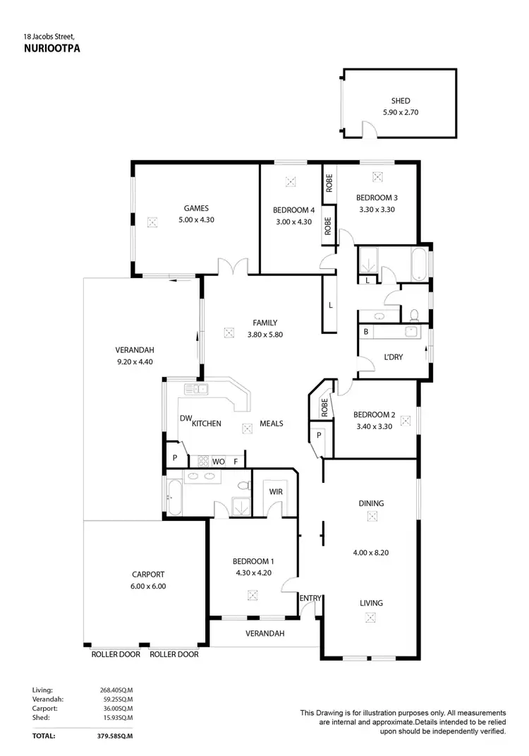 Floorplan of Homely house listing, 18 Jacobs Street, Nuriootpa SA 5355
