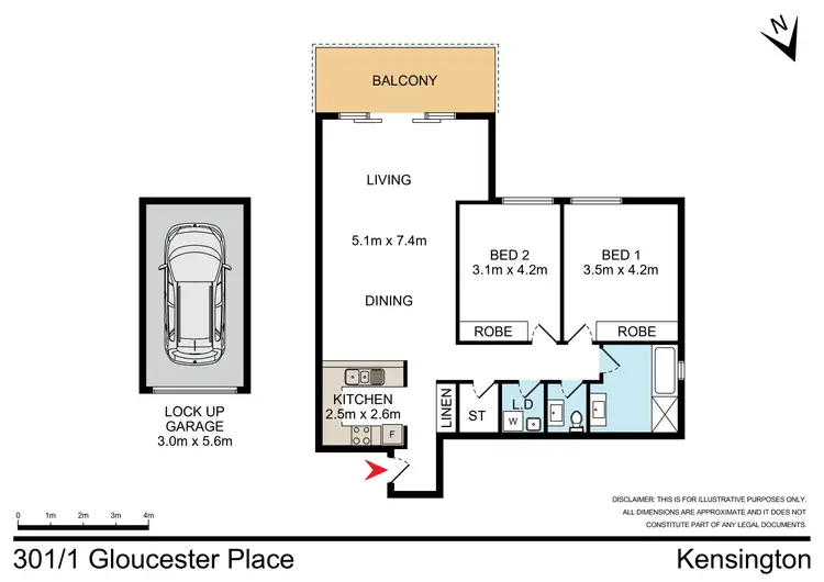 Floorplan of Homely apartment listing, 301/1-7 Gloucester Place, Kensington NSW 2033