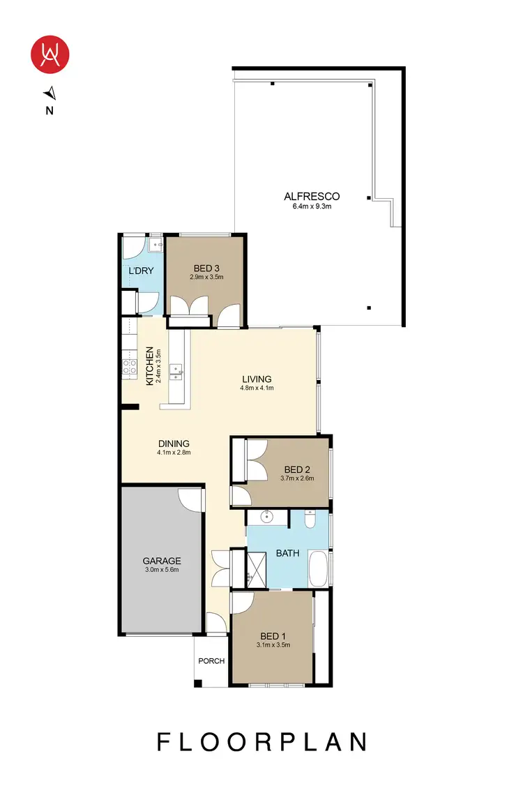 Floorplan of Homely house listing, 1/97 Lord Howe Drive, Hinchinbrook NSW 2168