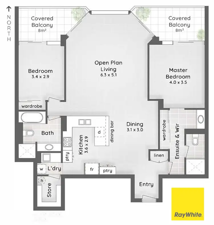 Floorplan of Homely apartment listing, 9/63 Cavill Avenue, Surfers Paradise QLD 4217