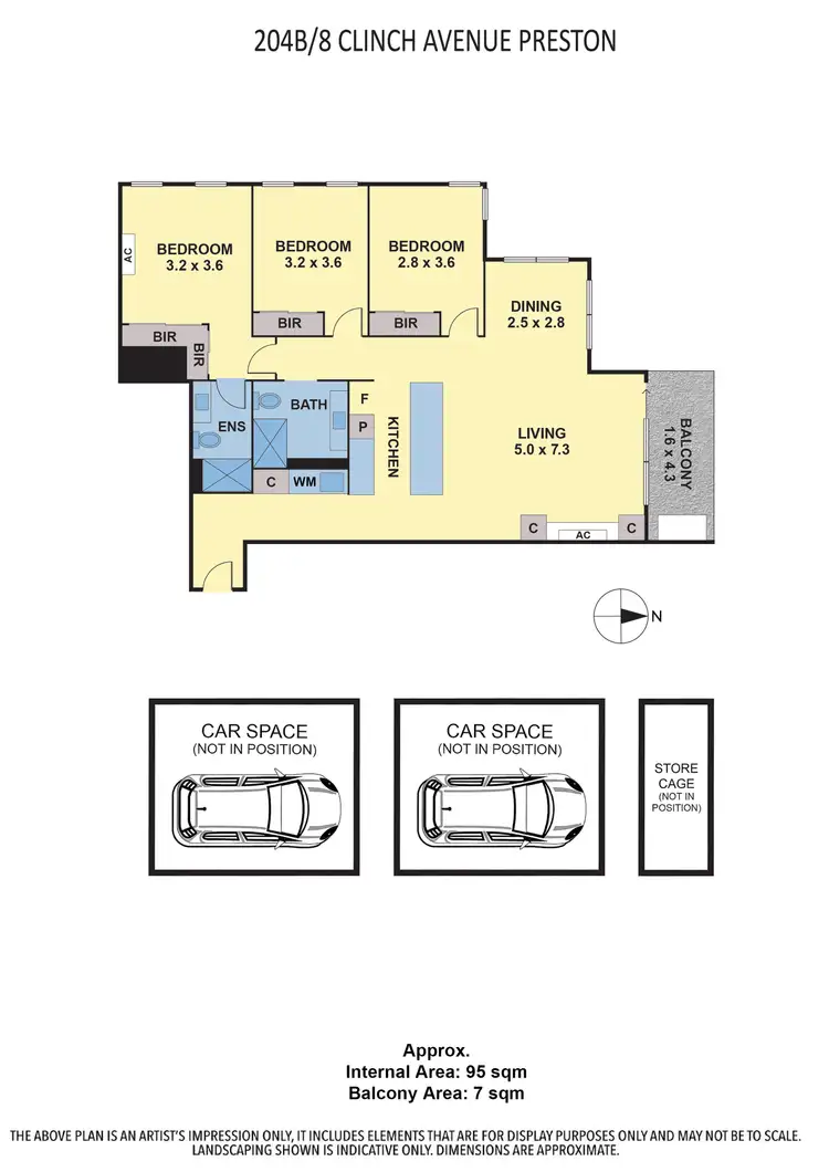 Floorplan of Homely apartment listing, 204b/8 Clinch Avenue, Preston VIC 3072